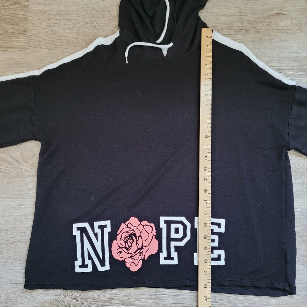 "NOPE" ROSE HOODIE WOMEN'S XXXL (JUNIOR FIT) NO BOUNDARIES - Picture 7 of 9